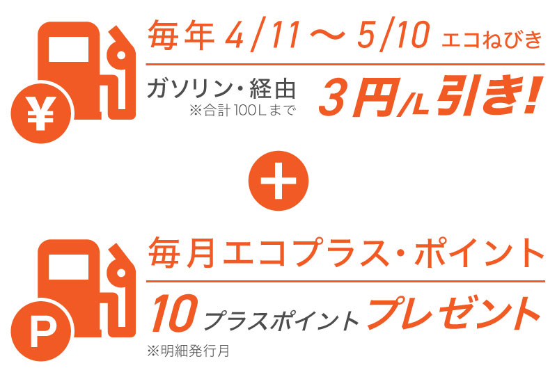 ウェブ明細のご利用で毎年５月のガソリン代を追加値引き！